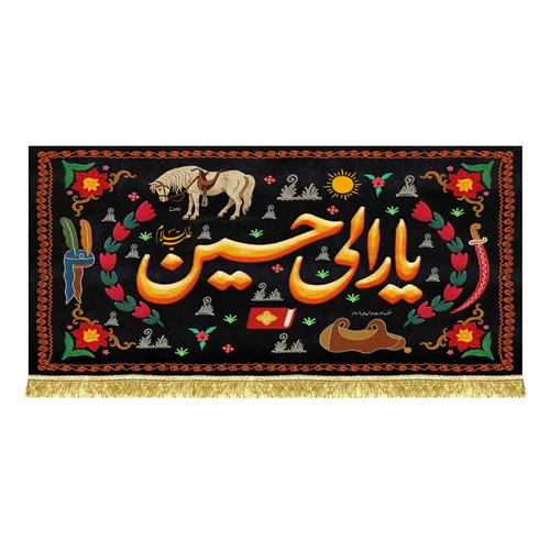 دکور مخمل یارالی حسین طرح گلدوزی