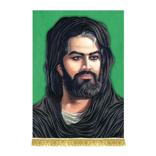 کتیبه مخمل شمایل امام حسین (ع)