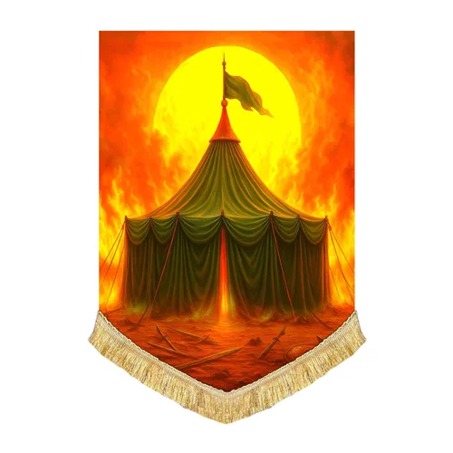 کتیبه عمودی نقاشی خیمه امام حسین