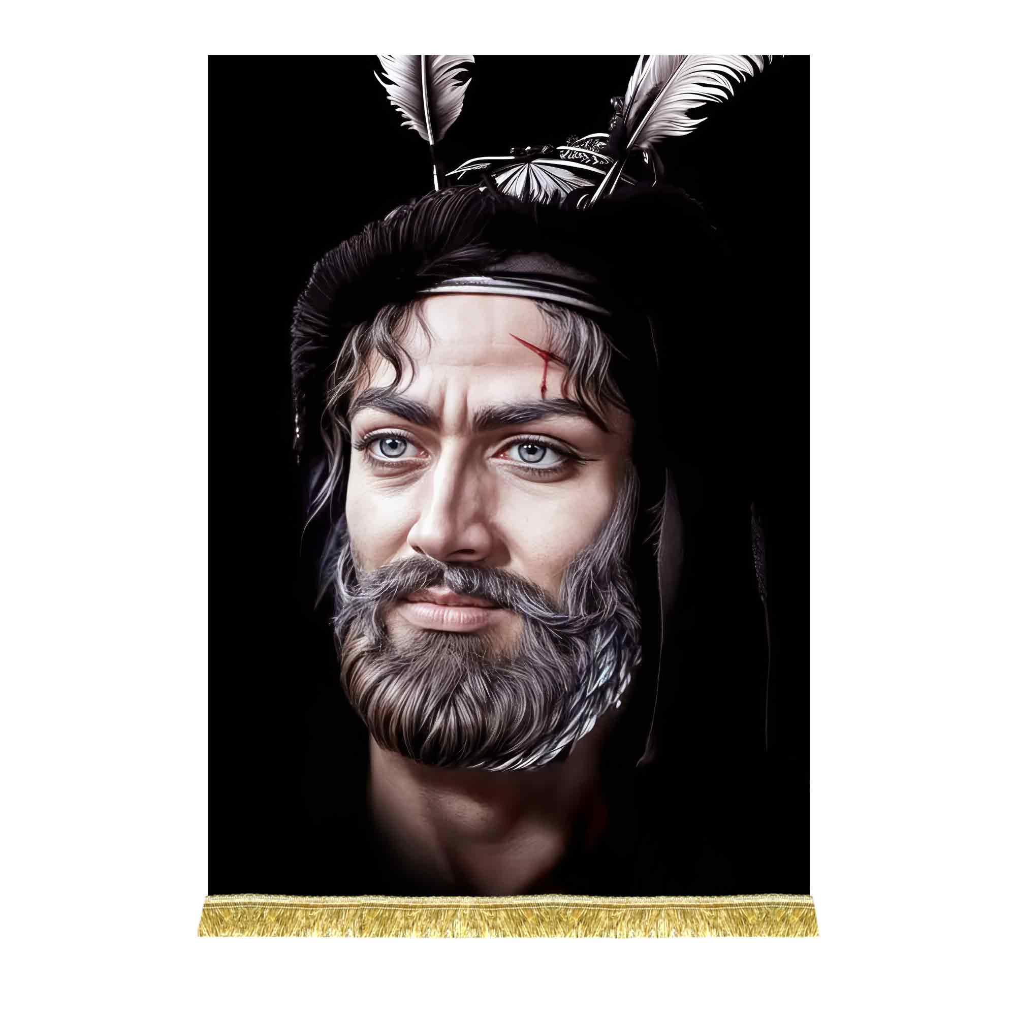 کتیبه مخمل شمایل حضرت عباس