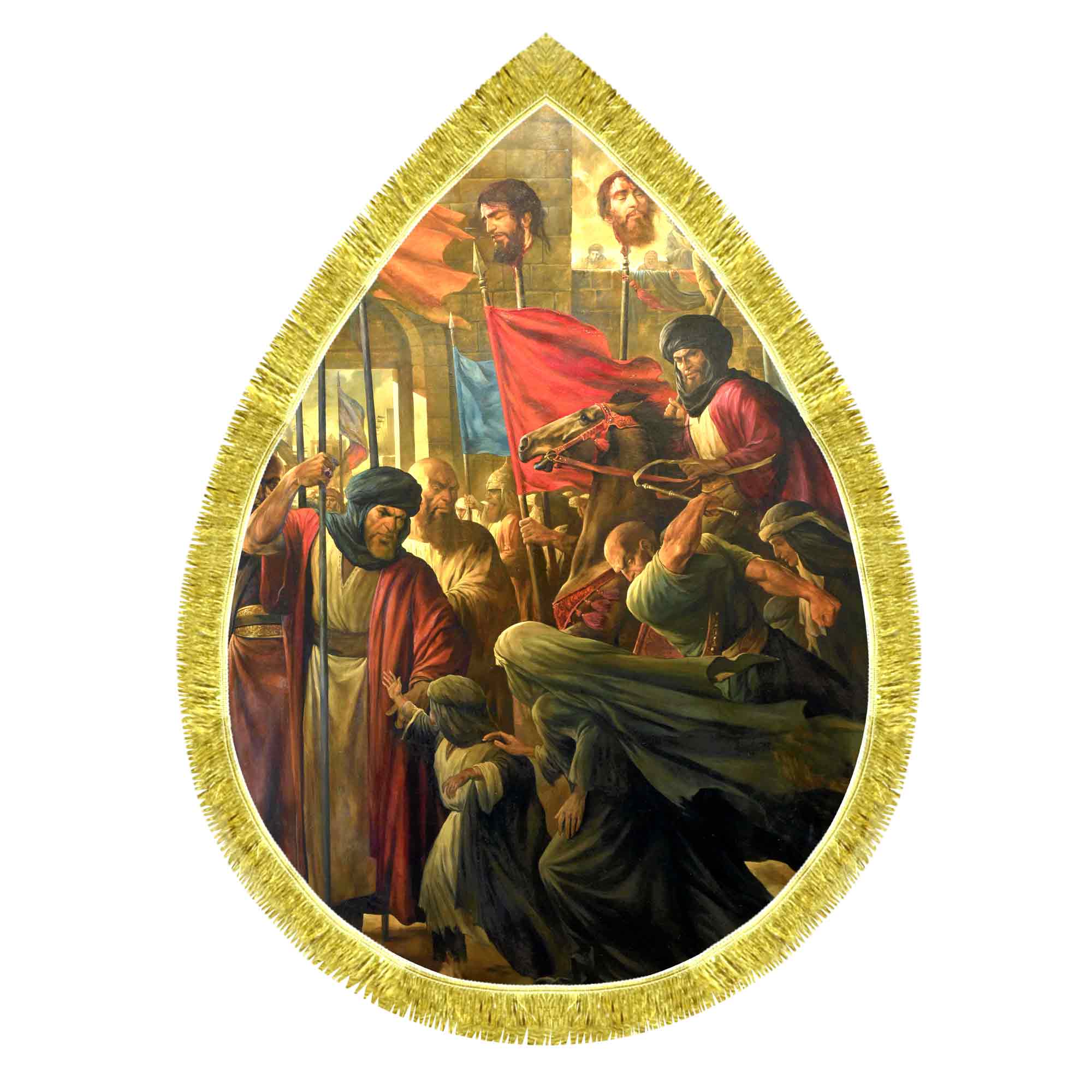 کتیبه مخمل طرح اشکی دروازه ساعات