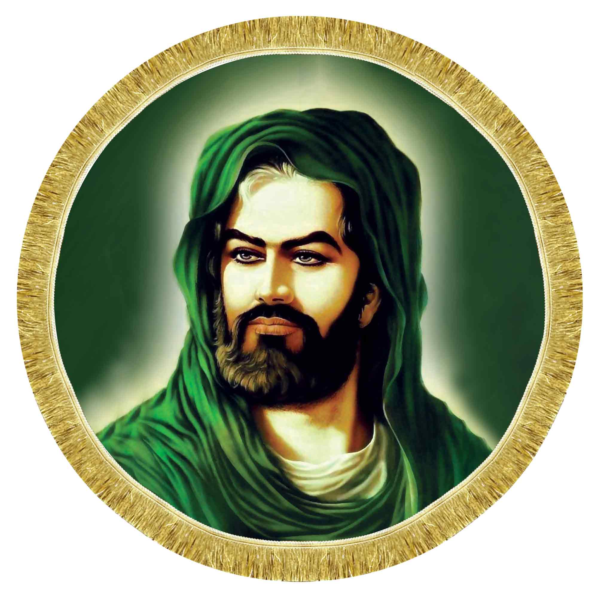 کتیبه مخمل تمثال امام حسین (ع) طرح دایره ای