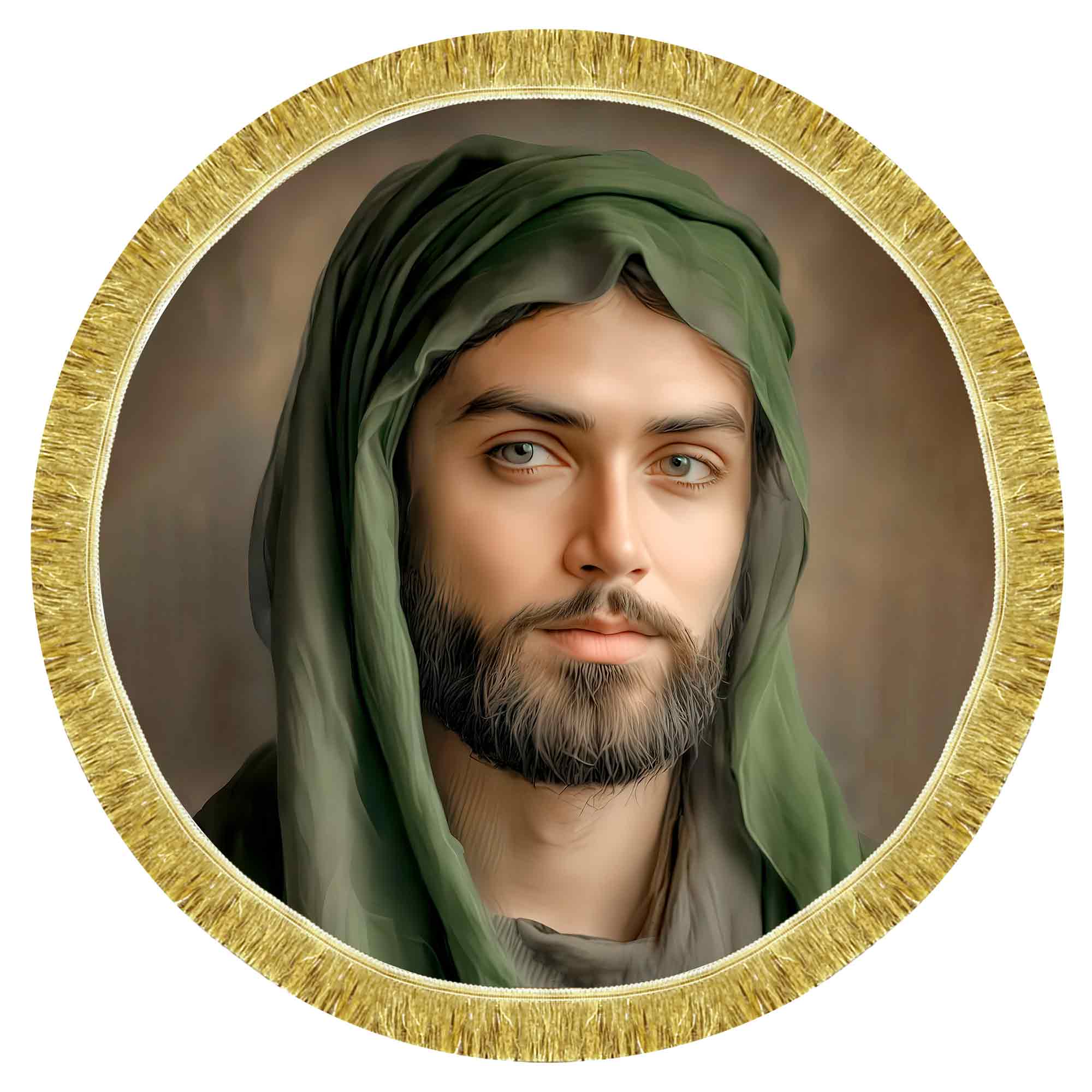 کتیبه مخمل تمثال امام حسین (ع) طرح دایره ای