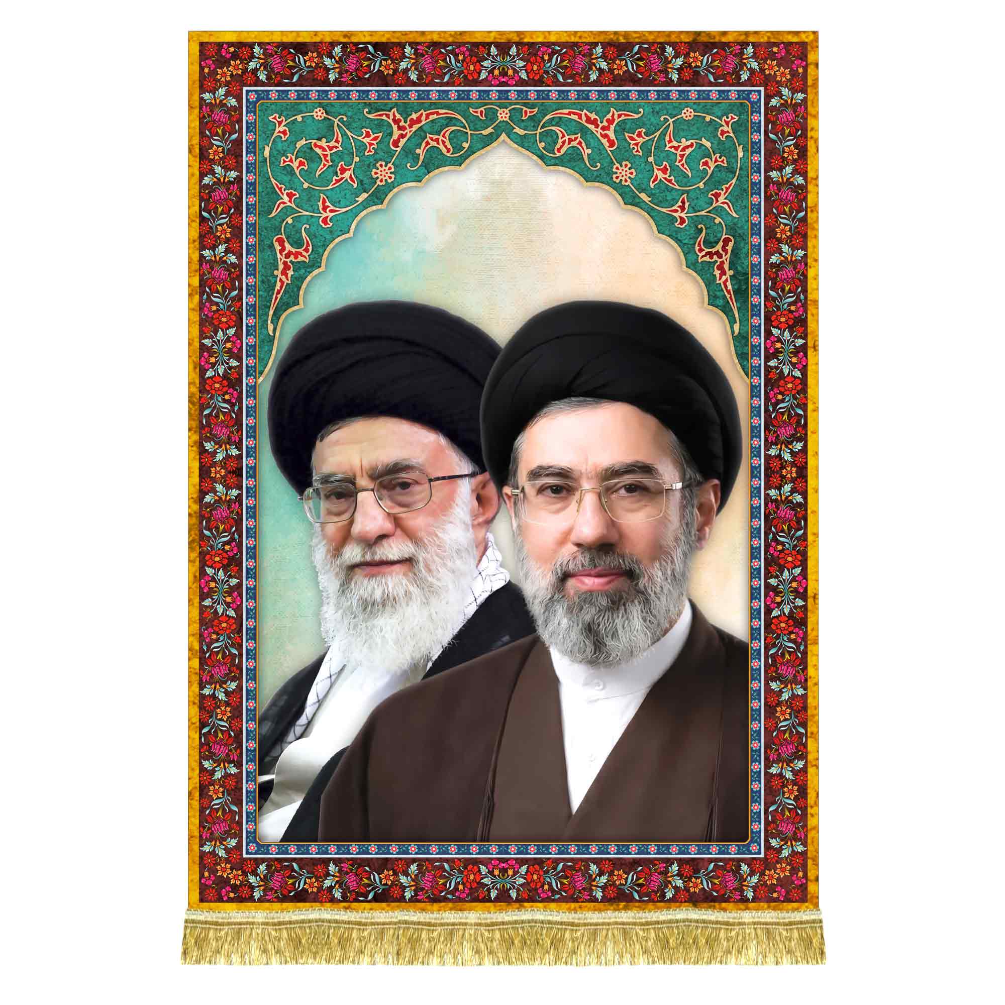 کتیبه مخمل امام مجتبی خامنه ای و رهبر شهید