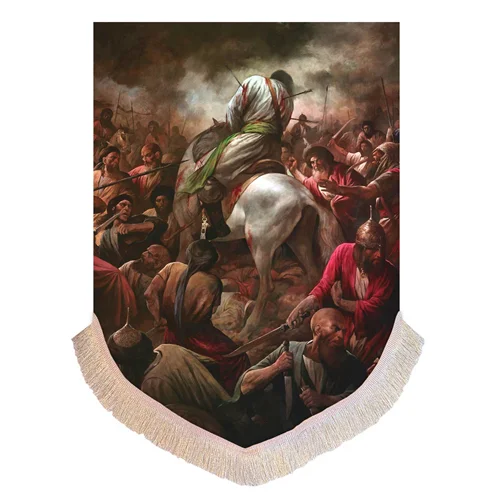 پرچم مخمل نقاشی مقتل امام حسین (ع) (عمودی)