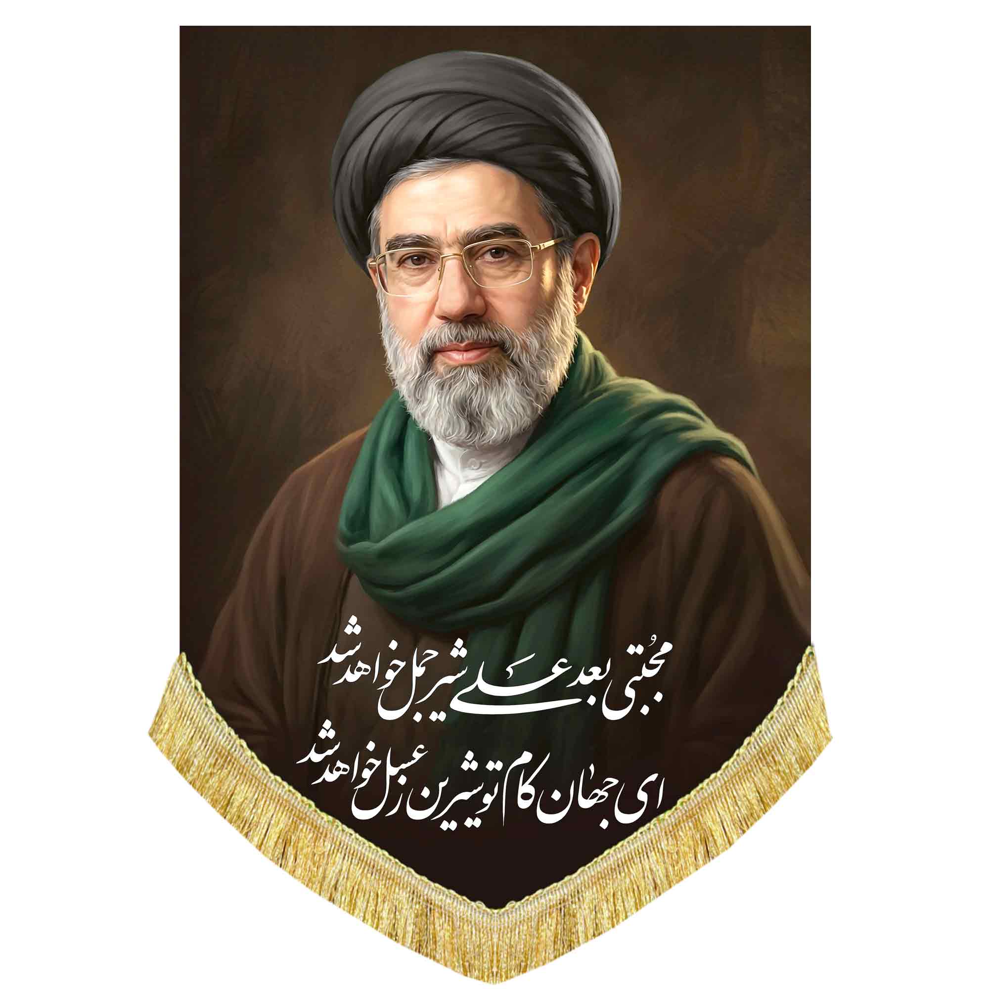 دکور مخمل آویز تصویر رهبر ایران سید مجتبی خامنه ای