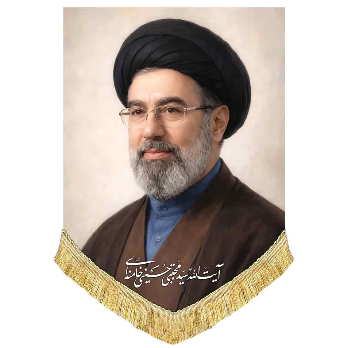 کتیبه عمودی تمثال امام مجتبی خامنه ای