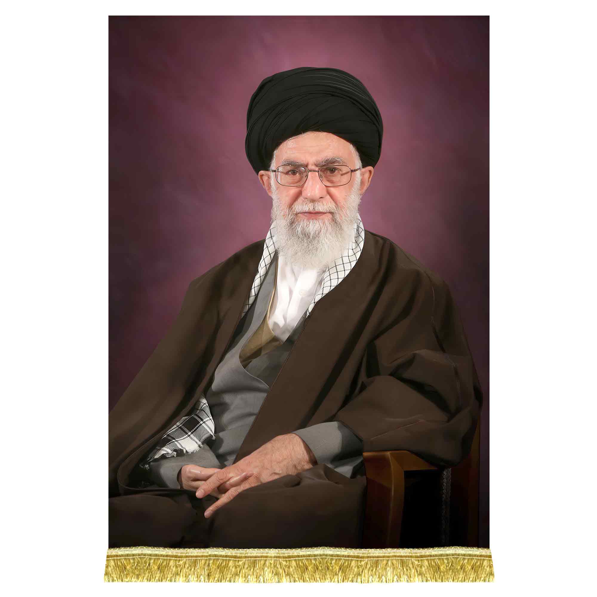 کتیبه مخمل تصویر رهبر شهید آیت الله خامنه ای