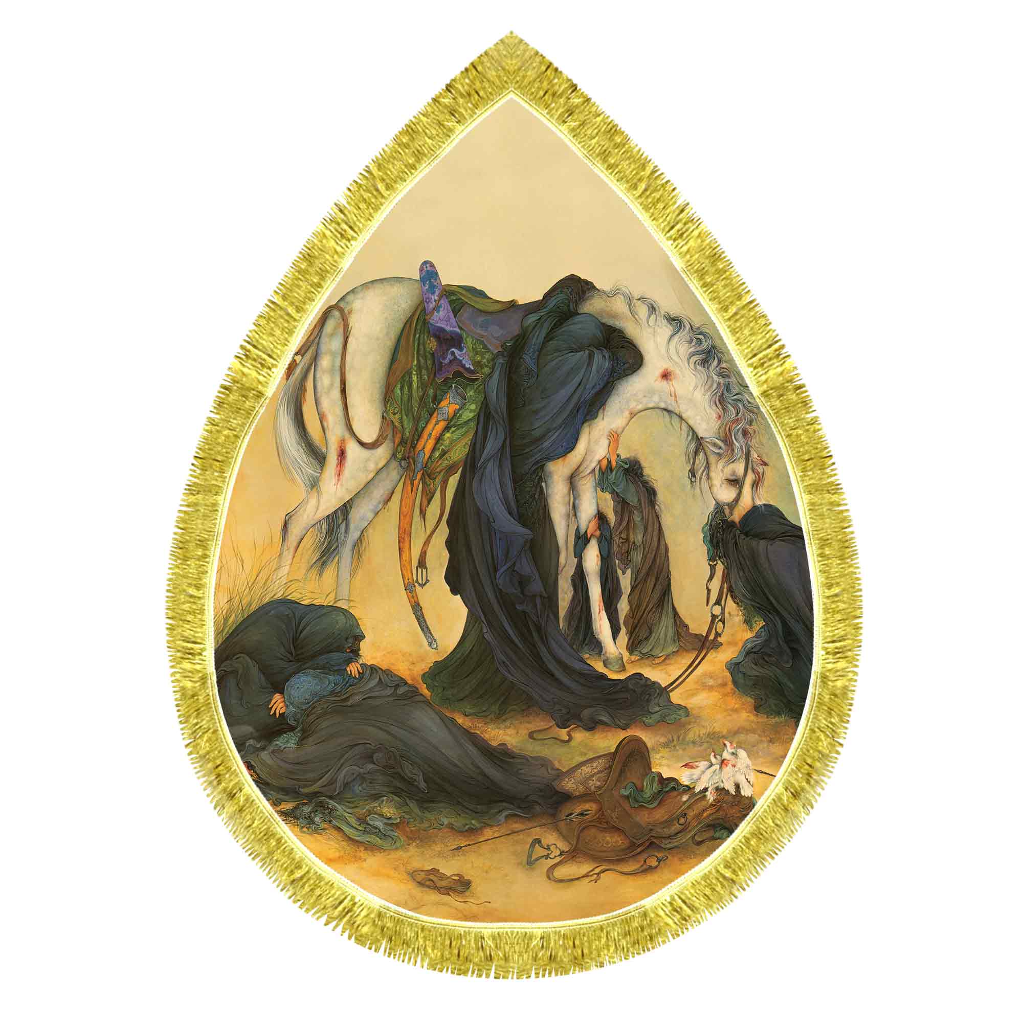 کتیبه مخمل طرح اشکی عصر عاشورا