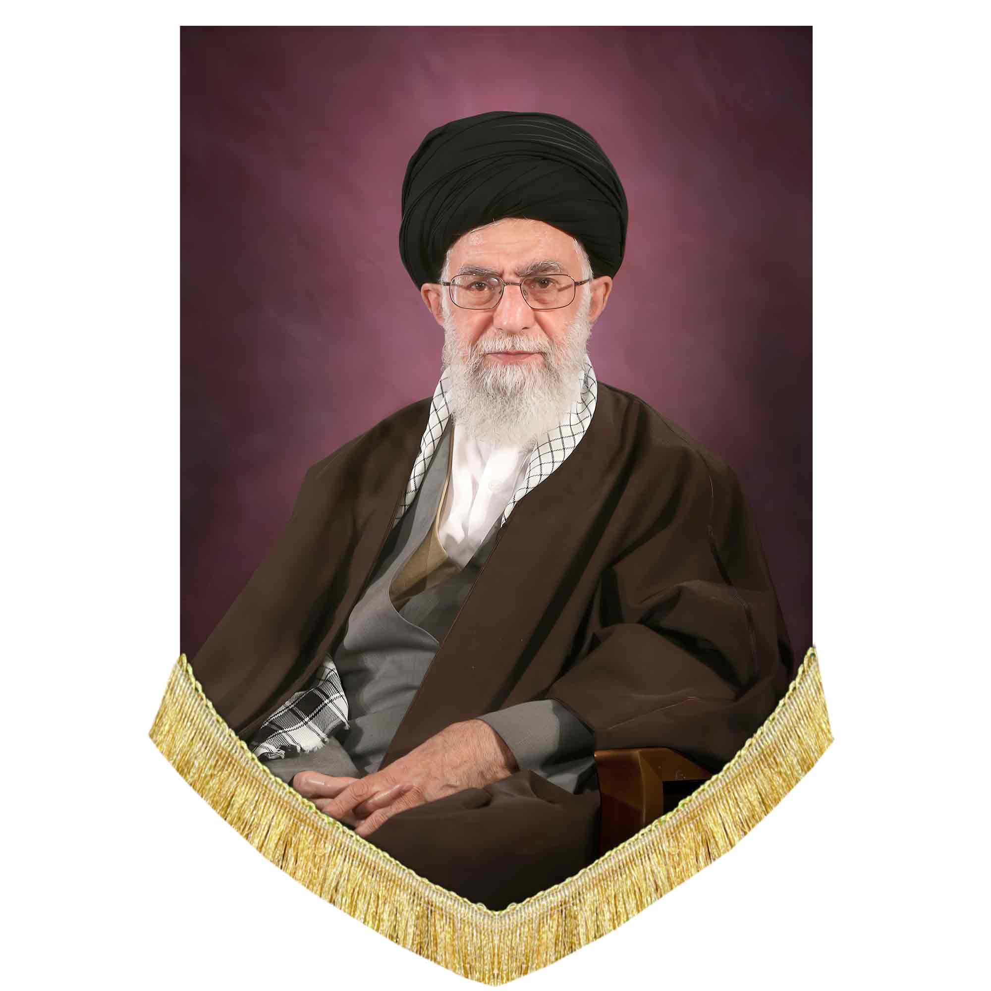 کتیبه مخمل تصویر رهبر شهید آیت الله خامنه ای