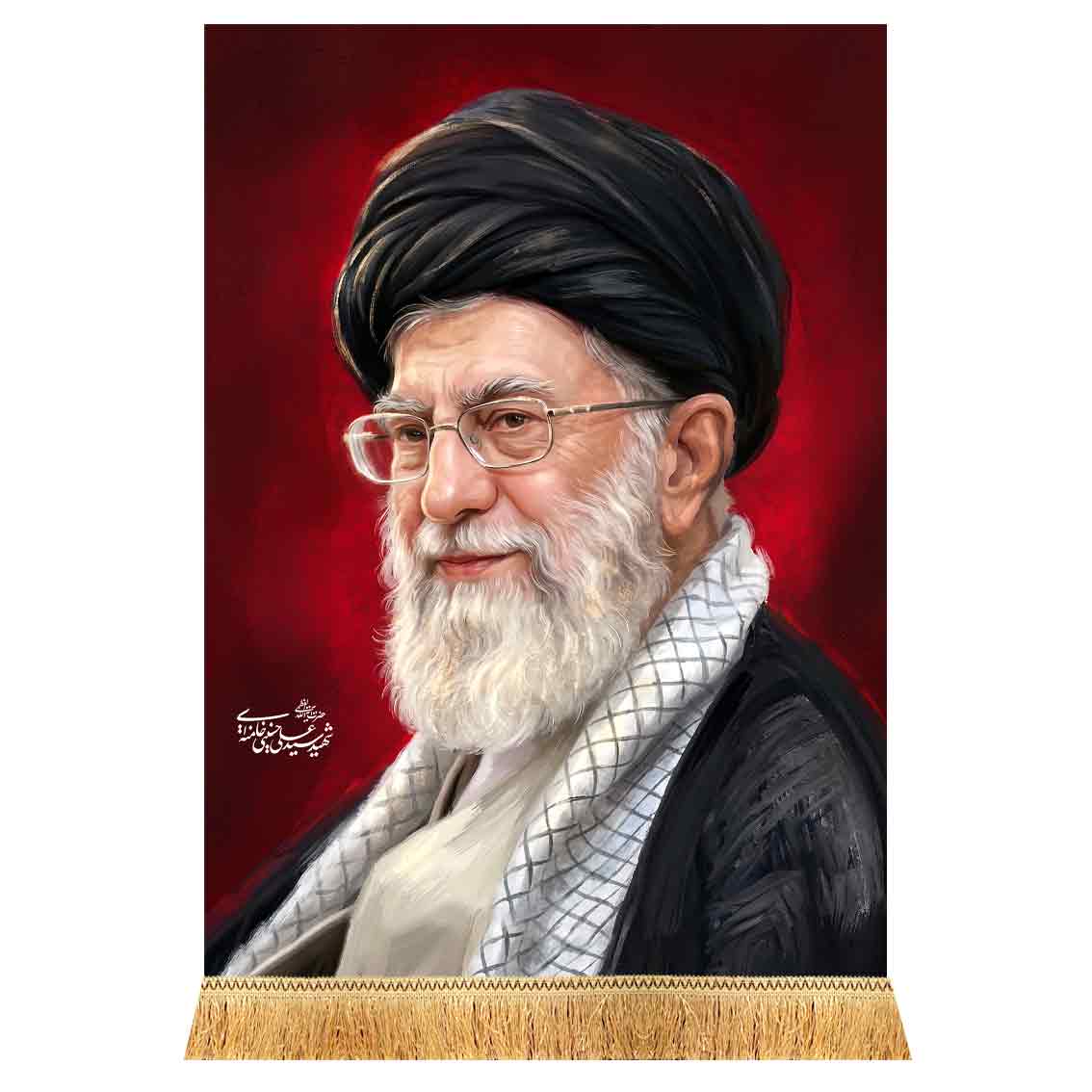 کتیبه مخمل تمثال رهبر شهید امام خامنه ای