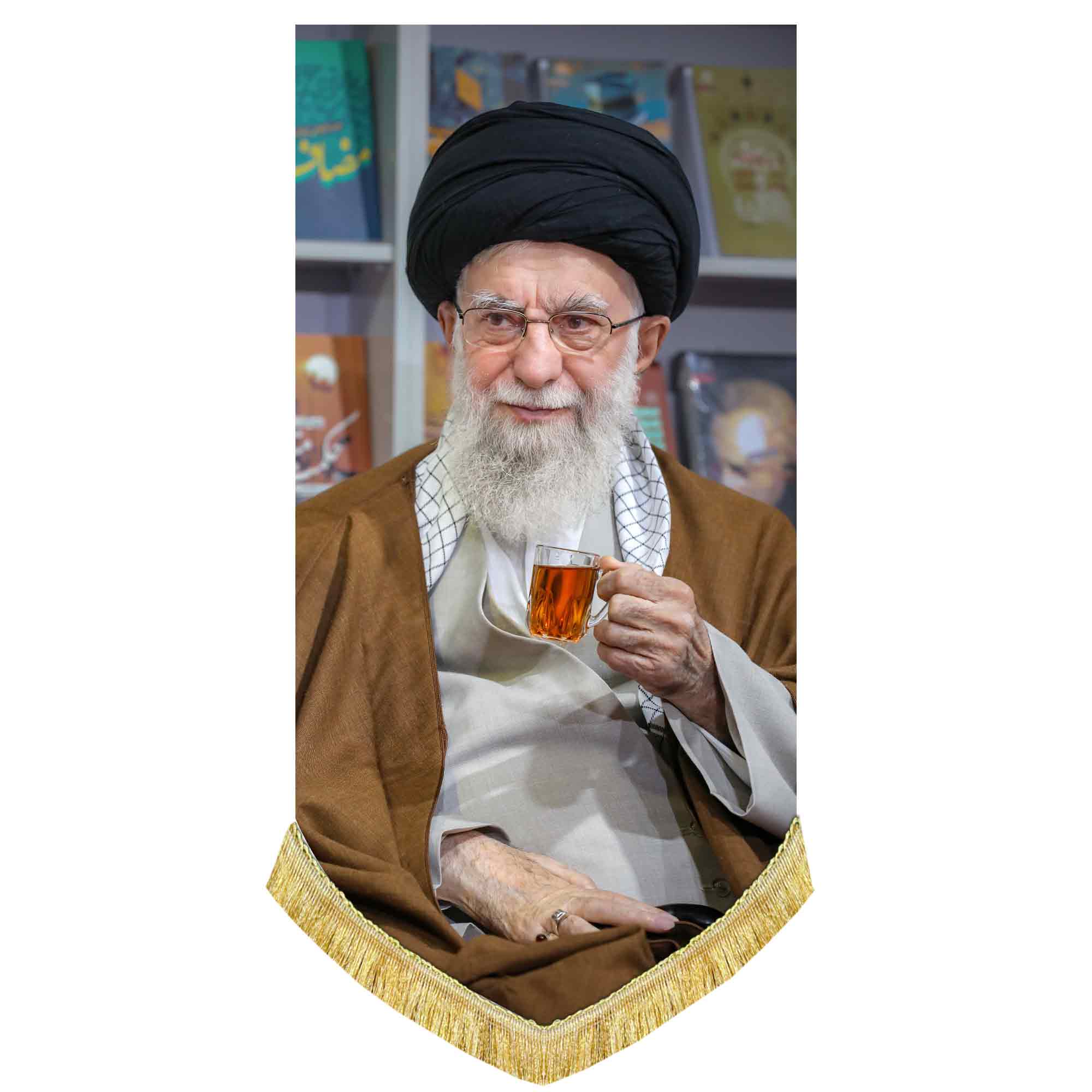 کتیبه مخمل تمثال رهبر شهید امام خامنه ای