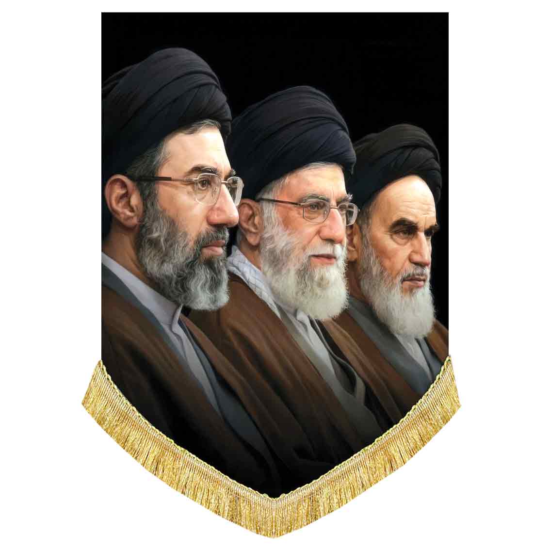 کتیبه مخمل تمثال سه امام انقلاب