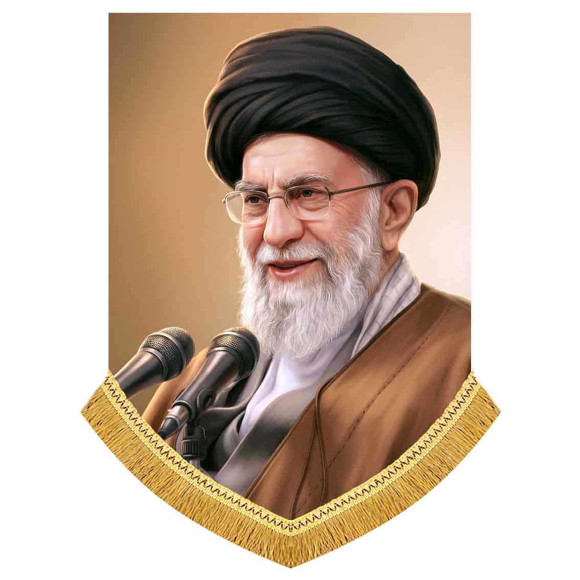 کتیبه مخمل تمثال رهبر شهید ایران امام خامنه ای