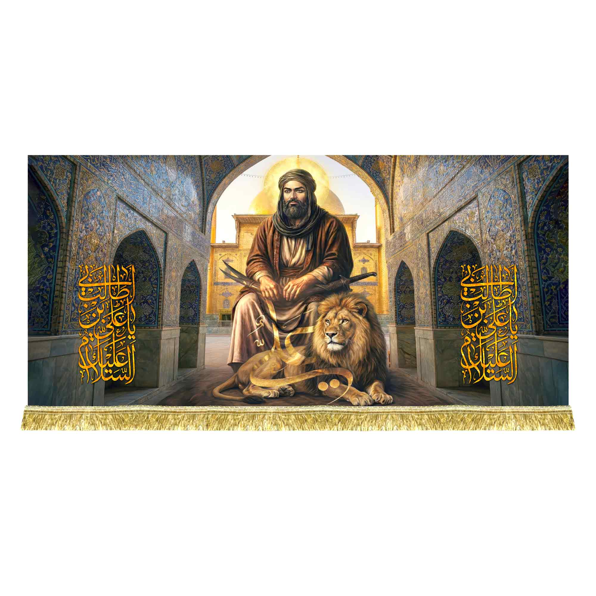 دکور مخمل شمایل امام علی (ع) و ایوان نجف