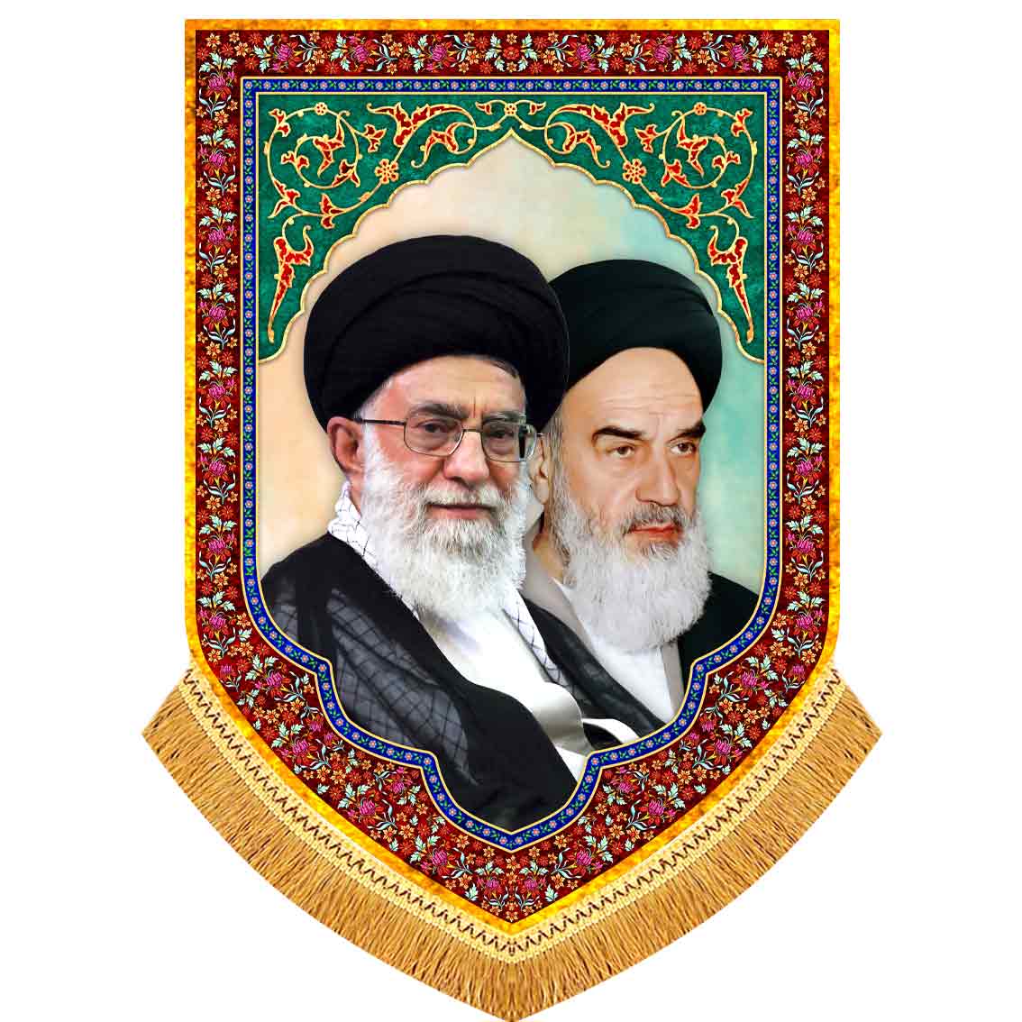 کتیبه مخمل امام خمینی و آیت الله خامنه ای