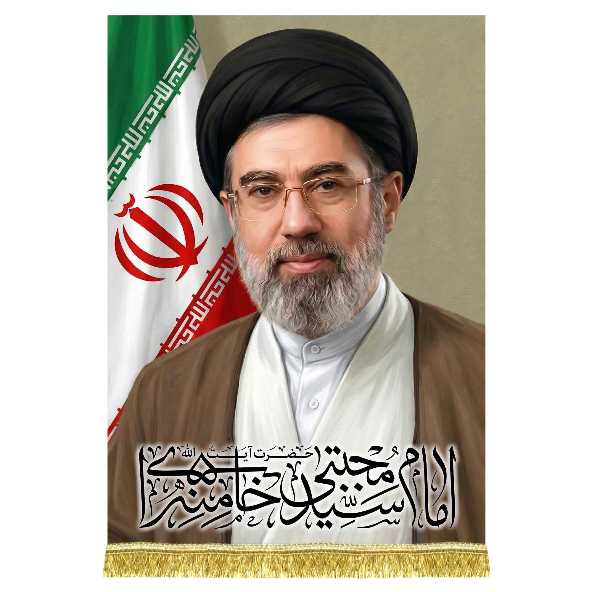 دکور مخمل آویز تصویر رهبر ایران امام مجتبی خامنه ای