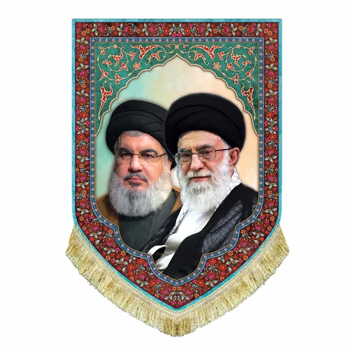 کتیبه مخمل آیت الله خامنه ای و سید حسن نصرالله