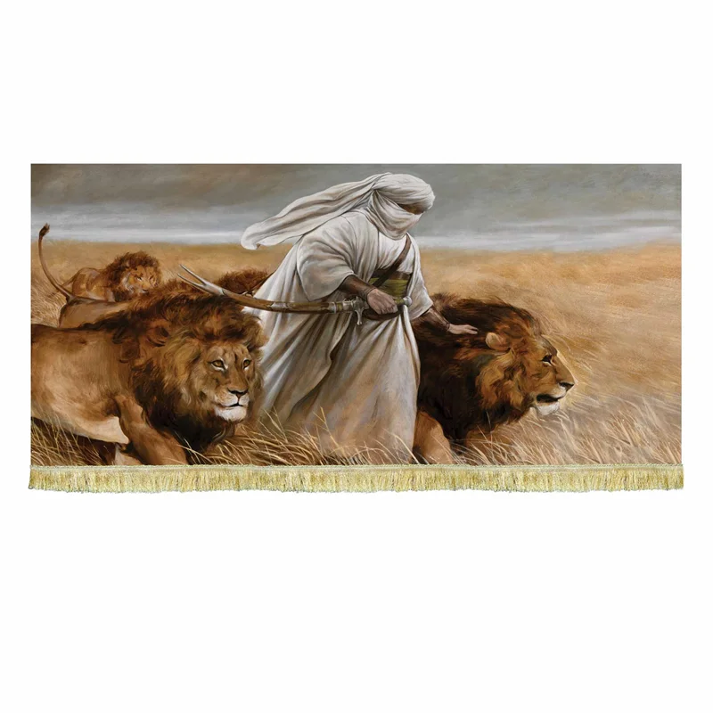کتیبه مخمل نقاشی اسد الله (ع)