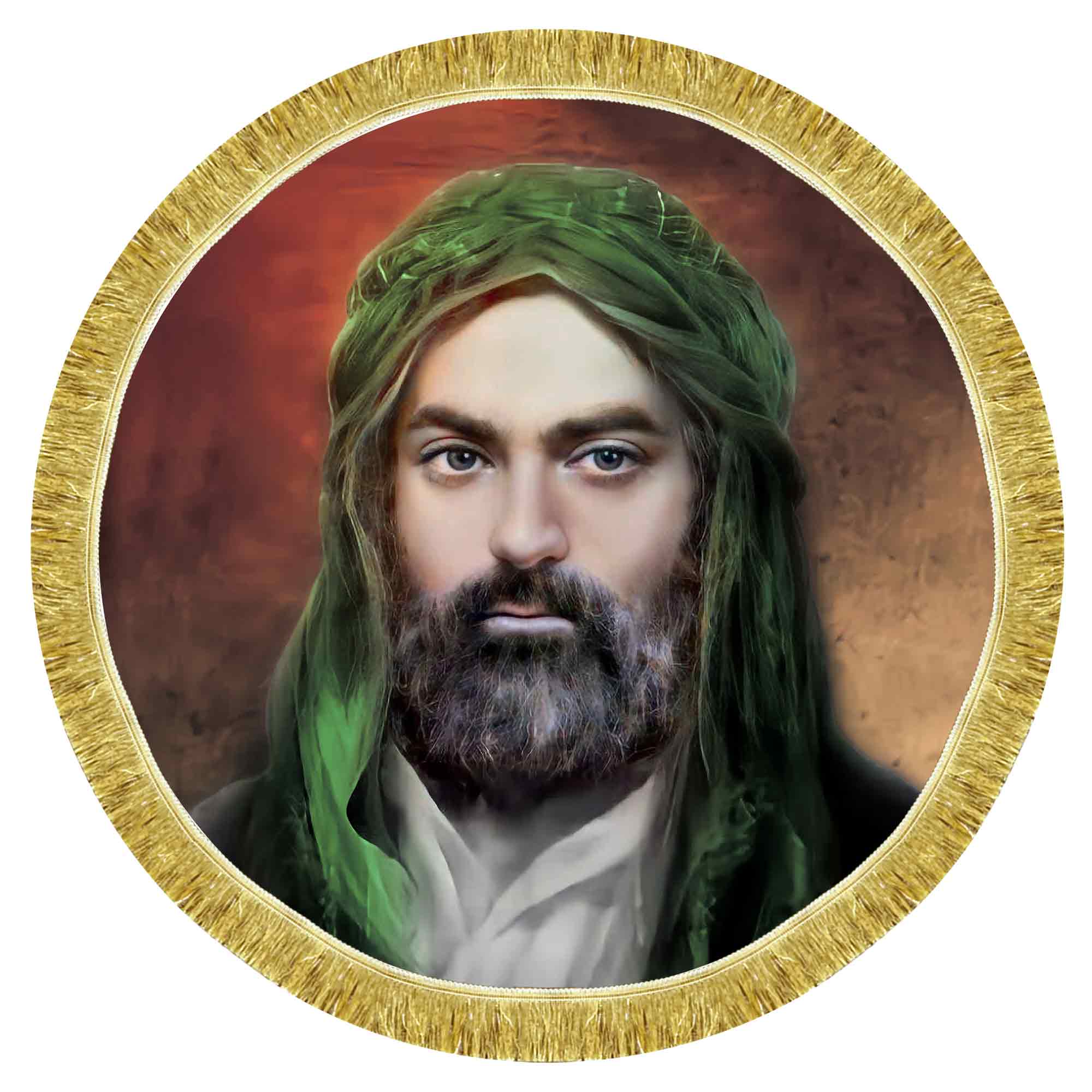 کتیبه مخمل تمثال امام علی (ع) طرح دایره ای