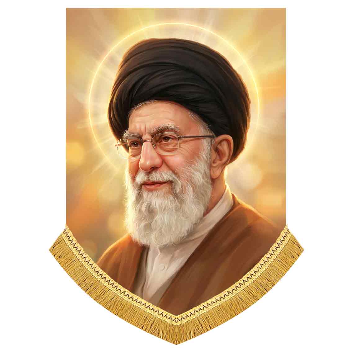 دکور مخمل آویز رهبر شهید سید علی خامنه ای