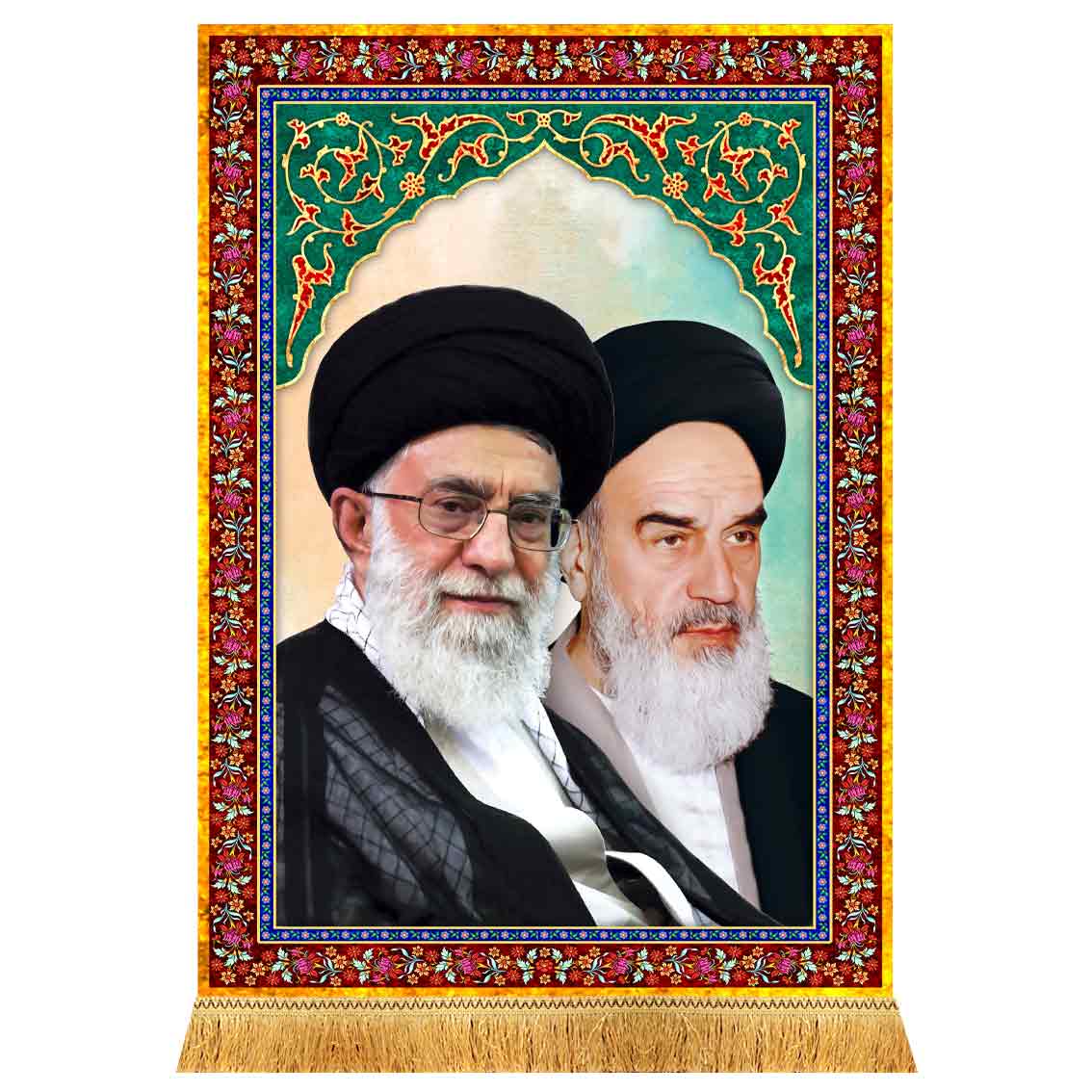کتیبه مخمل آویز رهبر شهید و امام خمینی