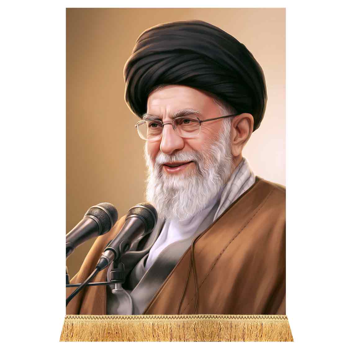 کتیبه مخمل تمثال رهبر شهید ایران امام خامنه ای