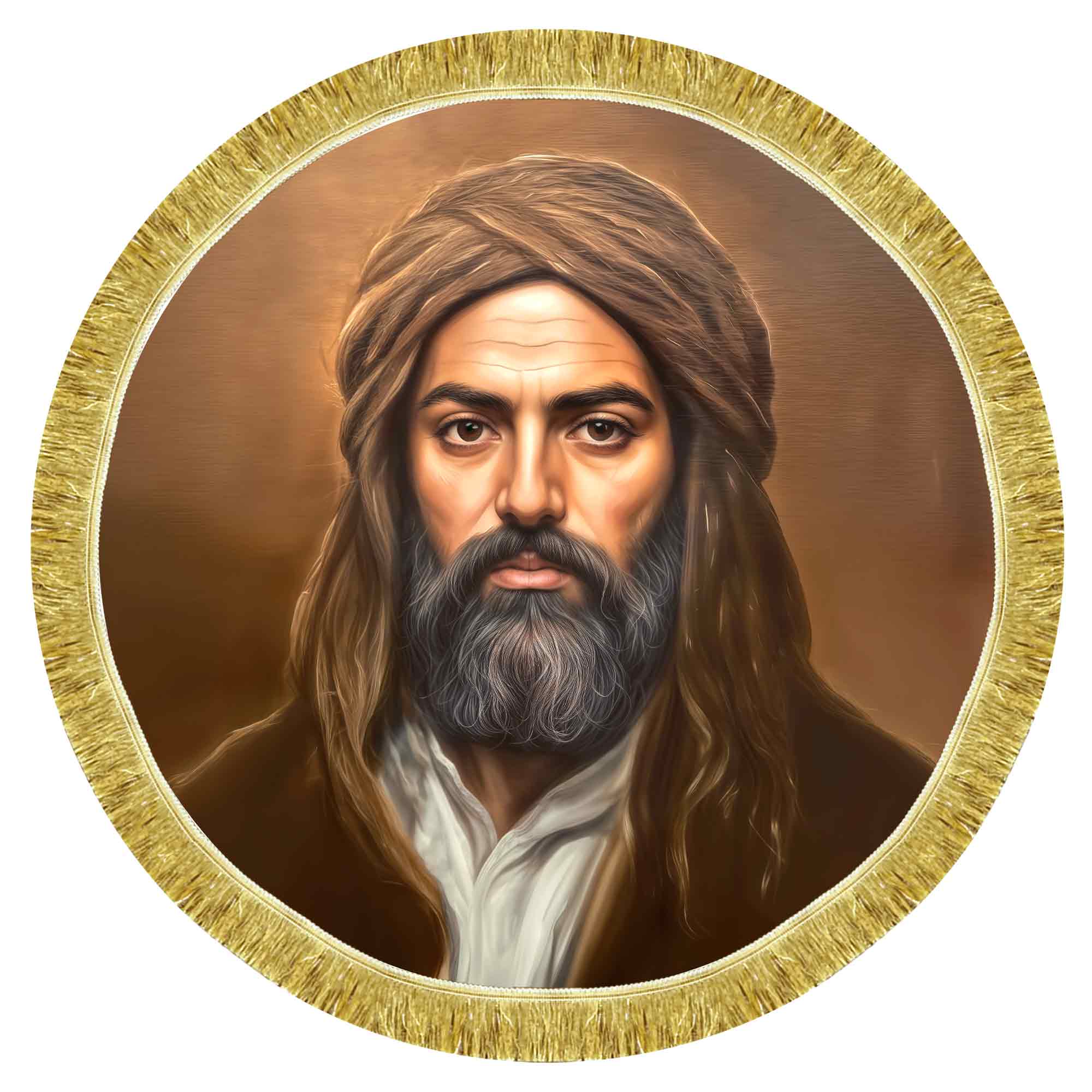 کتیبه مخمل تمثال امام علی (ع) طرح دایره ای