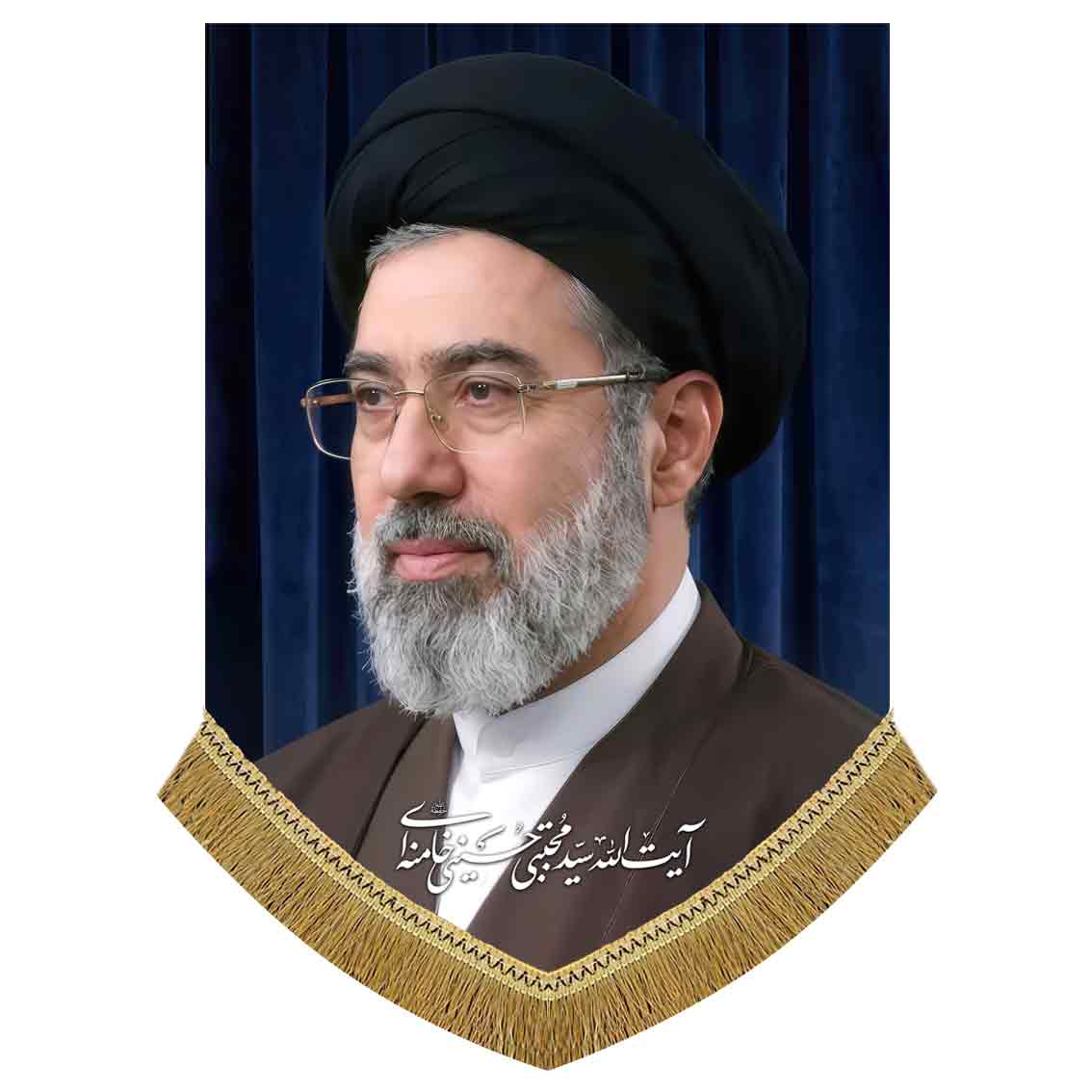 کتیبه مخمل آویز تمثال امام مجتبی خامنه ای