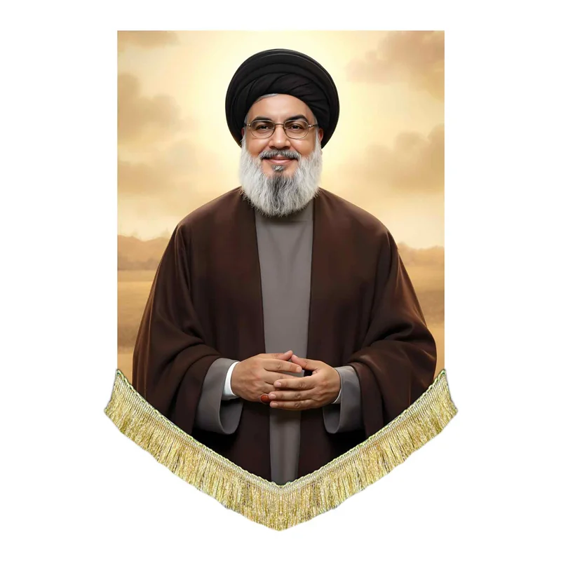 کتیبه مخمل تصویر شهید سید حسن نصرالله