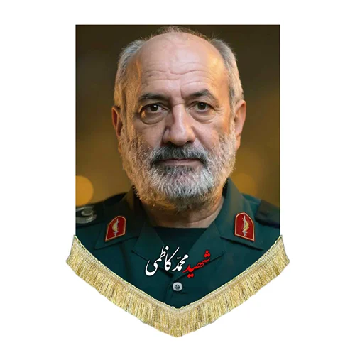 کتیبه مخمل تصویر شهید محمد کاظمی