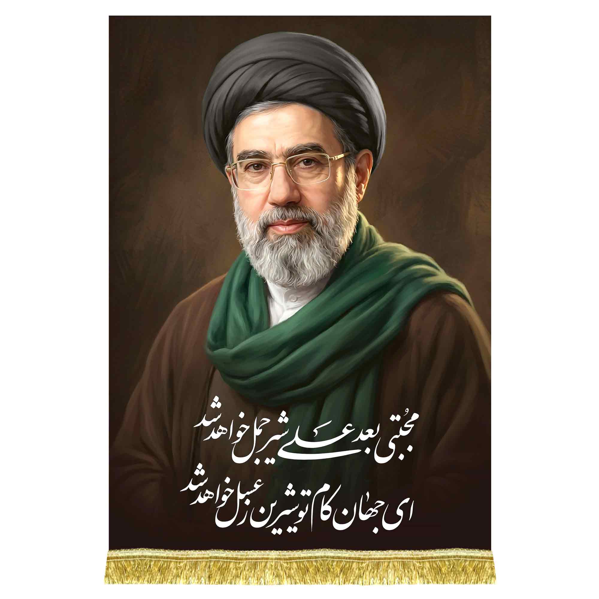 دکور مخمل آویز تصویر رهبر ایران سید مجتبی خامنه ای