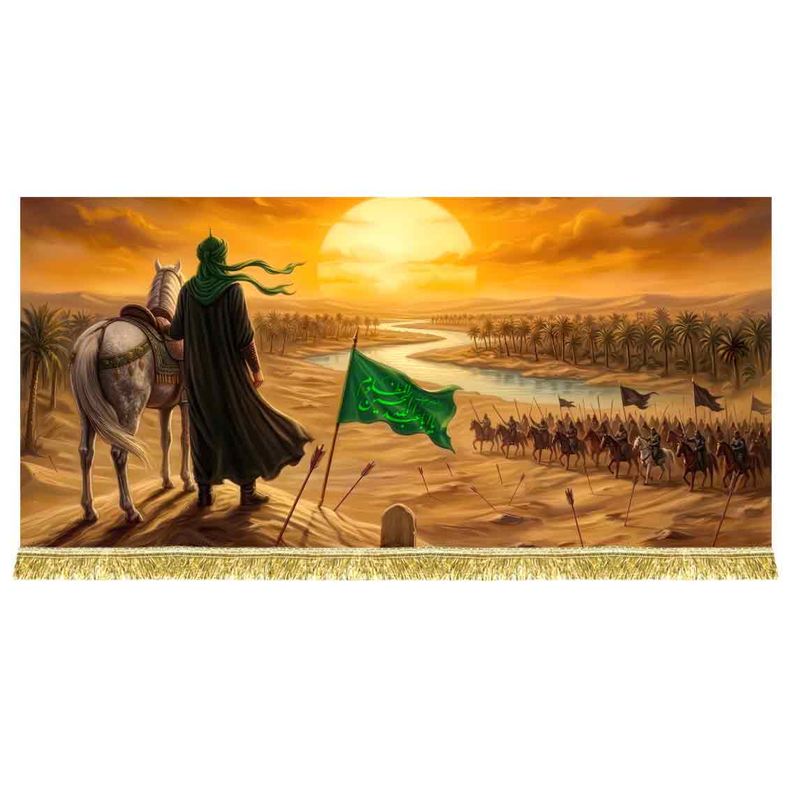 کتیبه مخمل نقاشی غروب عاشورا